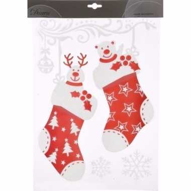 Kerst decoratie raamstickers sokken stuks type