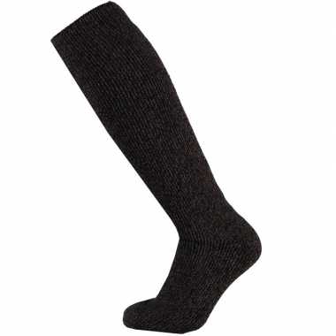 Paar thermo kniekousen antraciet/donkergrijs dames