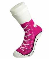 Foute sokken fuchsia roze sneaker dames maat