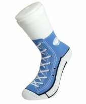 Foute sokken lichtblauwe sneaker volwassenen maat
