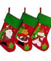 Set kerstsokken kerstman rendier sneeuwpop